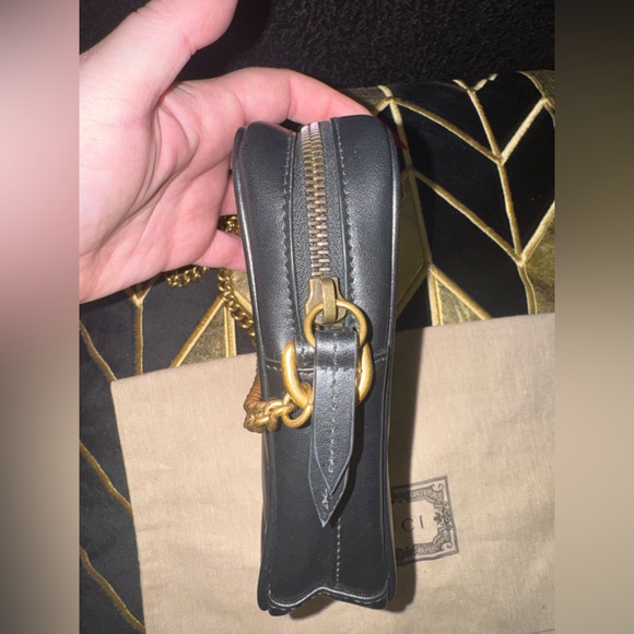 NEW Authentic Gucci Marmont Vertical Crossbody Black Leather/Gold Hardware - Picture 5 of 12
